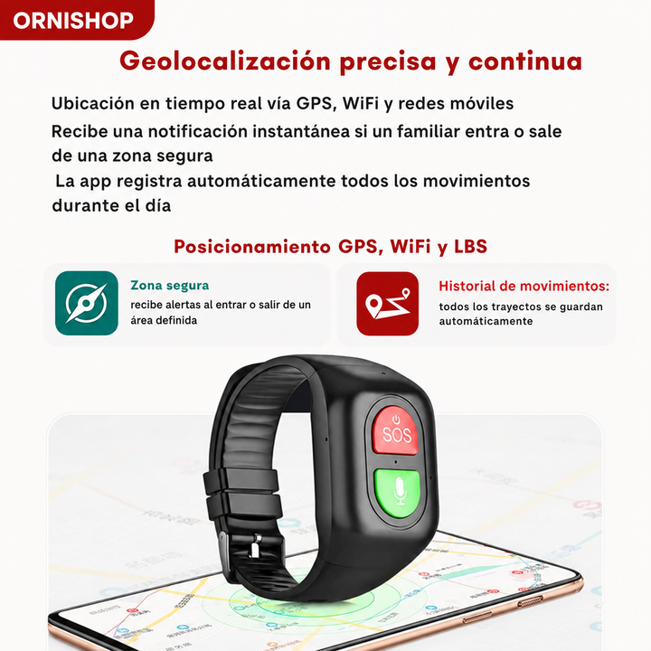 Smartwatch 4G GPS para mayores cargando. Reloj inteligente que garantiza seguridad y paz mental.