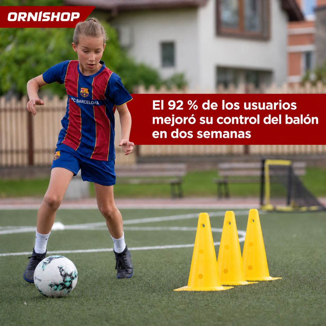 Esterilla de fútbol resistente para entrenamiento intensivo en casa, mejora coordinación y técnica de regate.