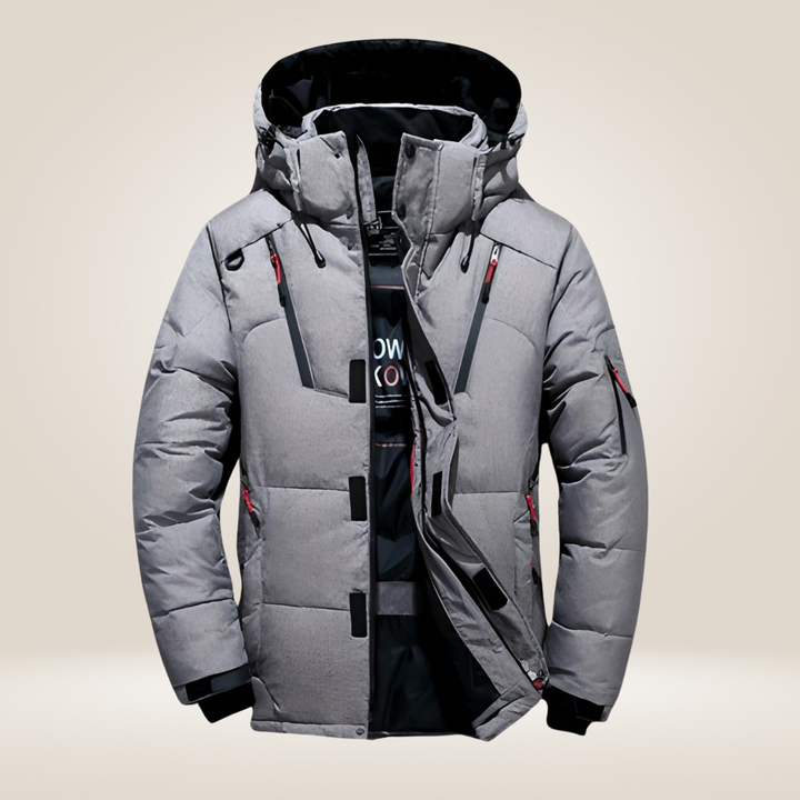 Abrigo de invierno para hombre, acolchado, impermeable, con forro polar suave para máxima calidez.