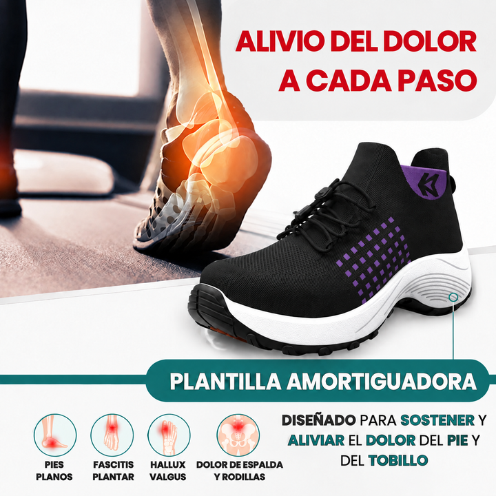 Zapatillas que brindan alivio a la fascitis plantar y al dolor de espolón calcáneo.