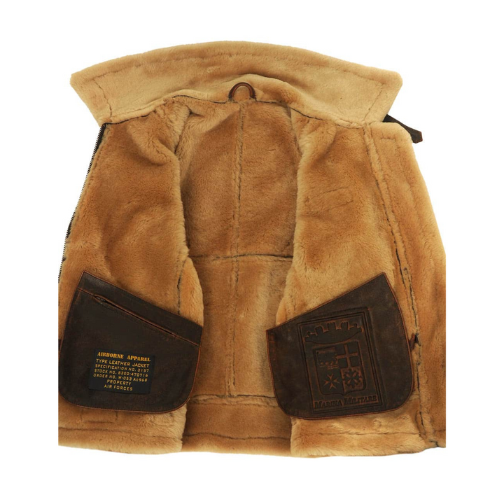 Cazadora aviador hombre con forro de borreguillo. Ideal para el frío y el estilo urbano de invierno/otoño.