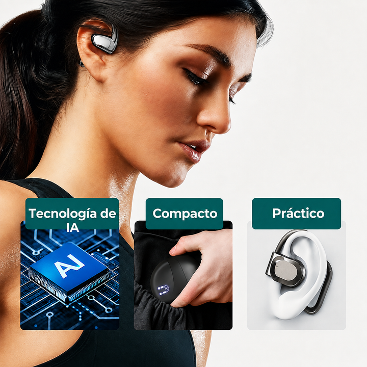 Auriculares traductores con cancelación de ruido, garantizando conversaciones claras en 144 idiomas.