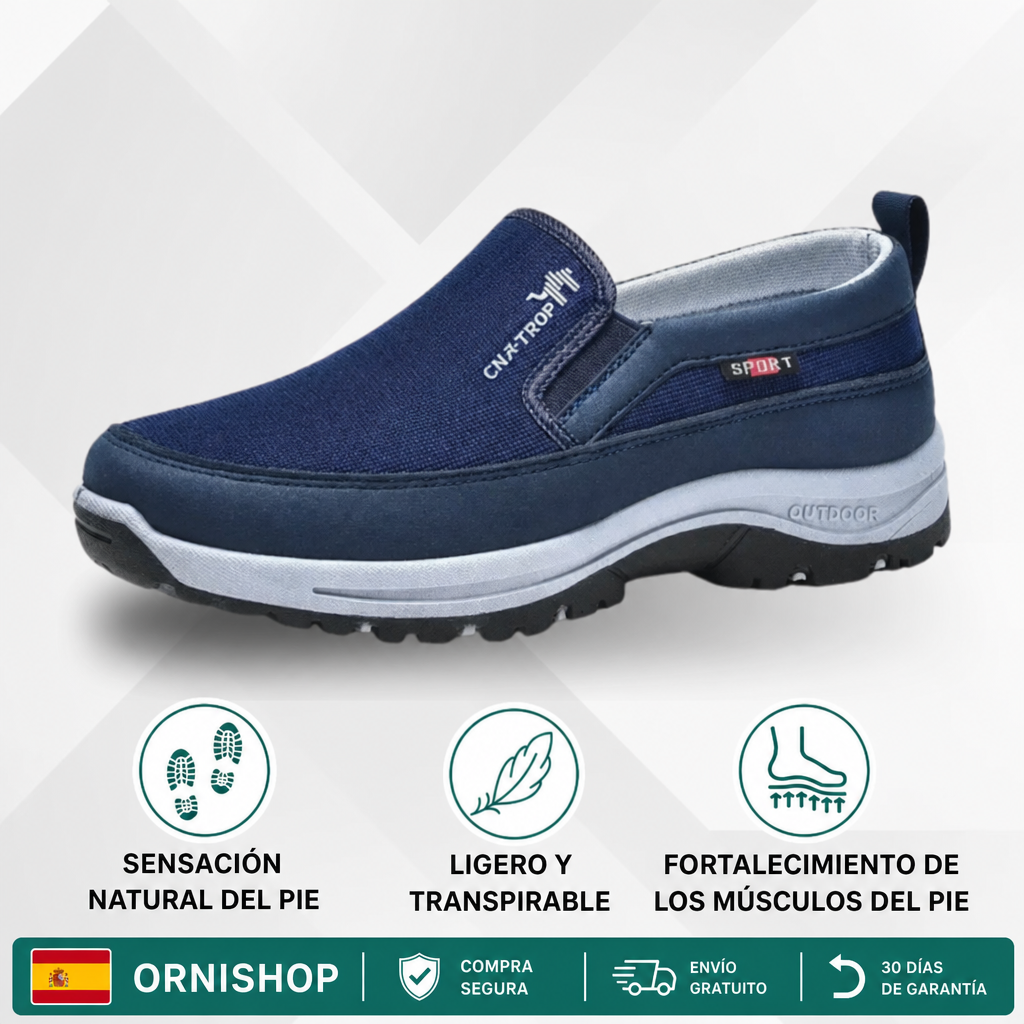 Comodísimas zapatillas ortopédicas sin cordones. Calzado ergonómico para salud podológica diaria.