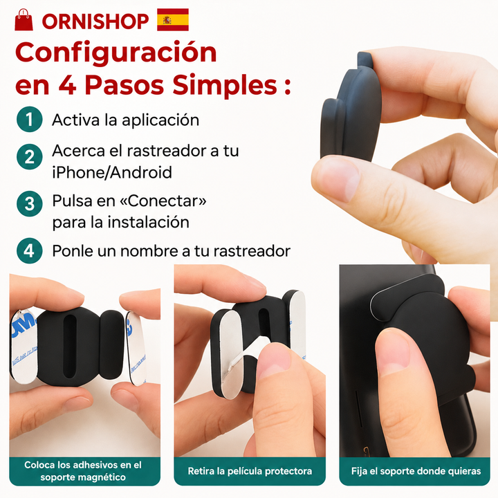 Rastreador GPS portátil y discreto para el uso diario de personas mayores.