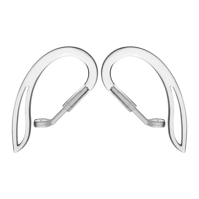 Par de ganchos deportivos para auriculares, diseño transparente y ajustable, mejora tu experiencia.