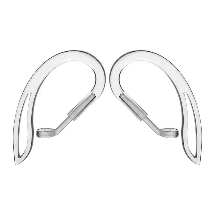 Par de ganchos deportivos para auriculares, diseño transparente y ajustable, mejora tu experiencia.