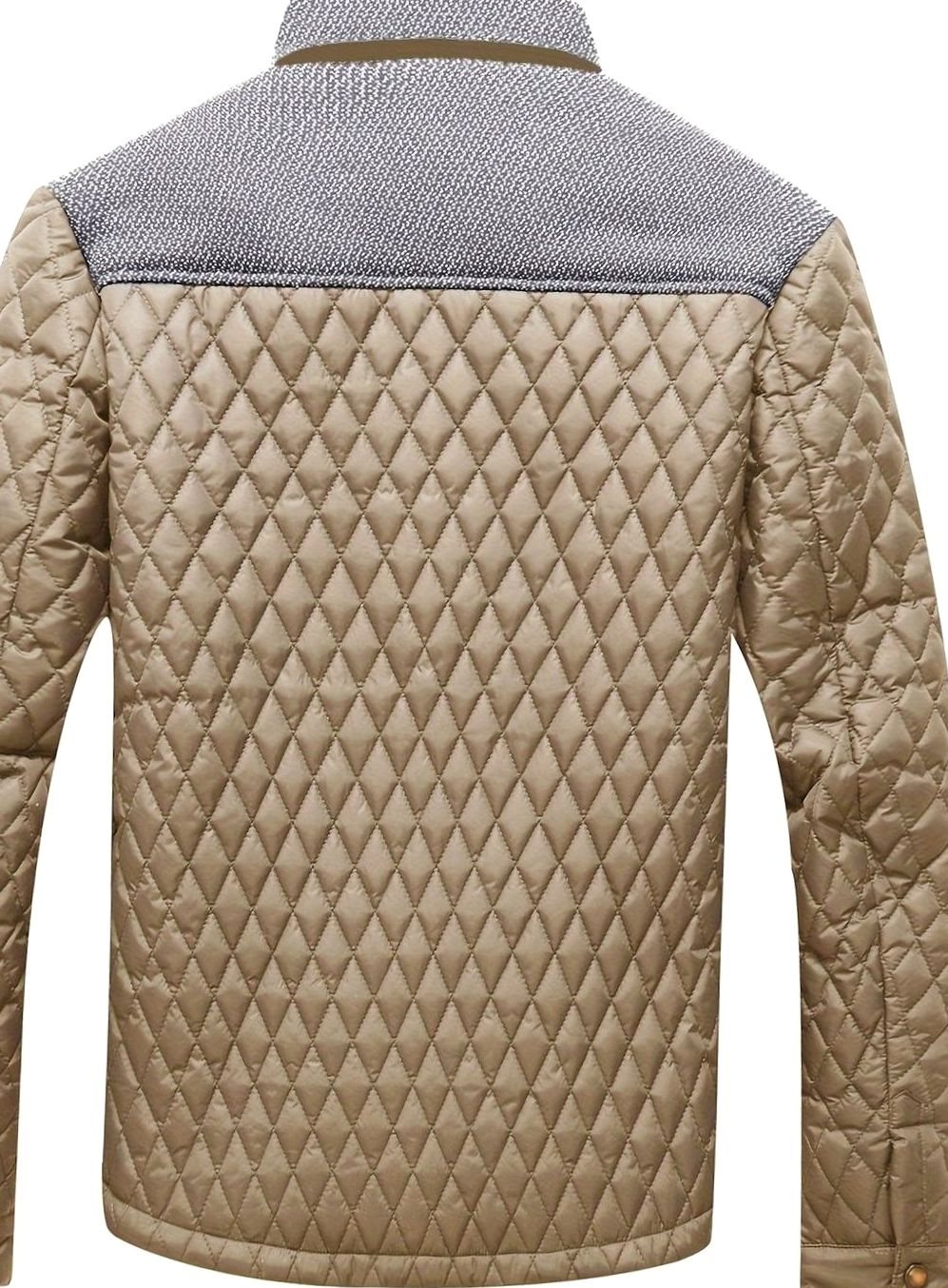 Chaqueta acolchada hombre, cuello mao, diseño confortable y abrigador para el frío.