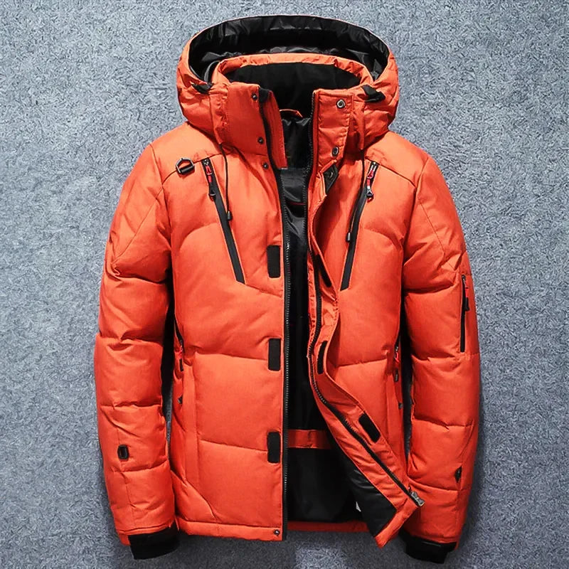 Parka de mujer con plumón, estilo urbano. Abrigo de invierno cálido y confortable, ideal para la moda casual en el frío.