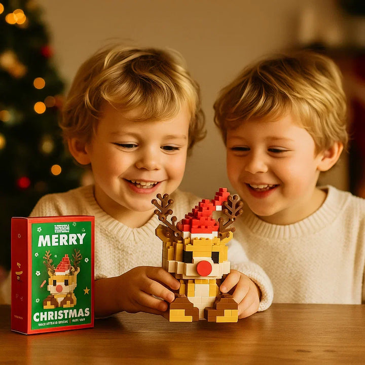 Fomenta la creatividad con este juego de construcción de figuras navideñas. Actividad familiar y regalo.