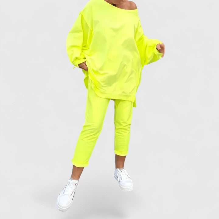 Ropa casual de dos piezas para mujer, prendas sueltas para comodidad y estilo diario.