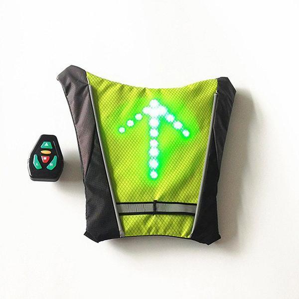 Chaleco LED de seguridad vial, reflectante y con indicadores luminosos para bicicleta y peatones.