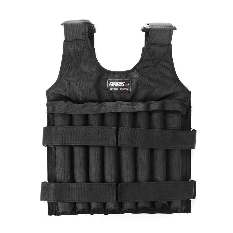 Chaleco lastrado de 20 kg para entrenamiento de fuerza y resistencia. Diseño ergonómico y ajustable para hombres.