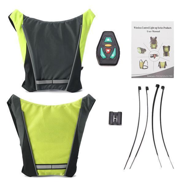 Chaleco LED para bicicleta con mando a distancia para señales de giro, seguridad total en carretera.