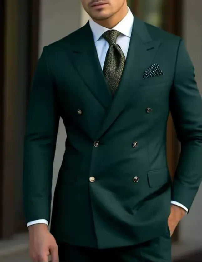 Traje formal cruzado para hombre, versátil para bodas, fiestas y eventos elegantes. Incluye pantalón.