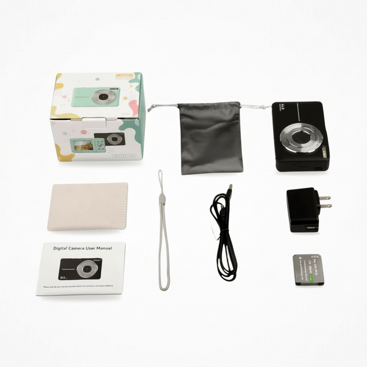 Regalo ideal: cámara digital vintage para fotos y video Full HD. Estilo retro y compacta.