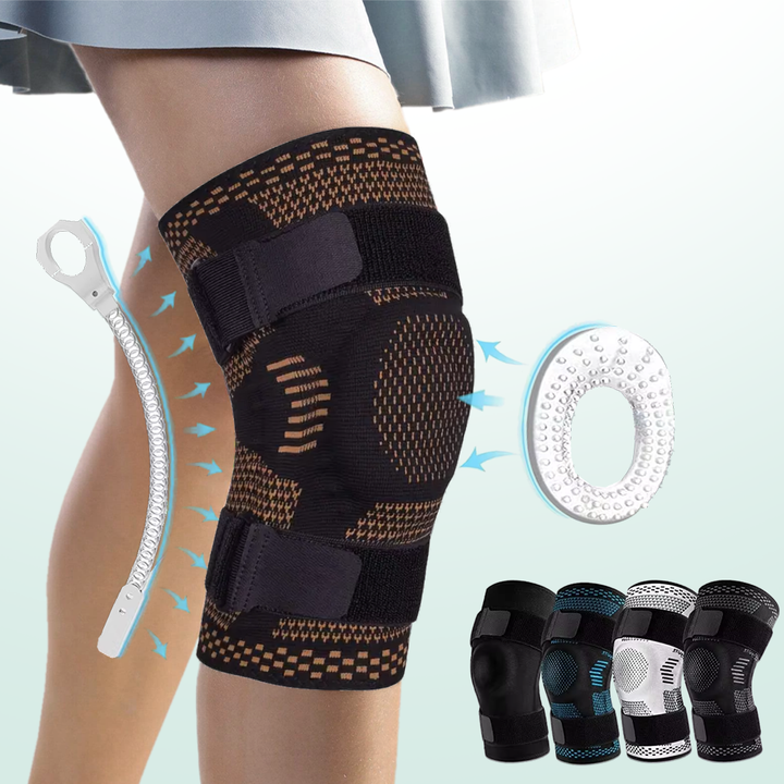 Soporte de rodilla unisex para deporte, fitness y alivio del dolor, con compresión efectiva.