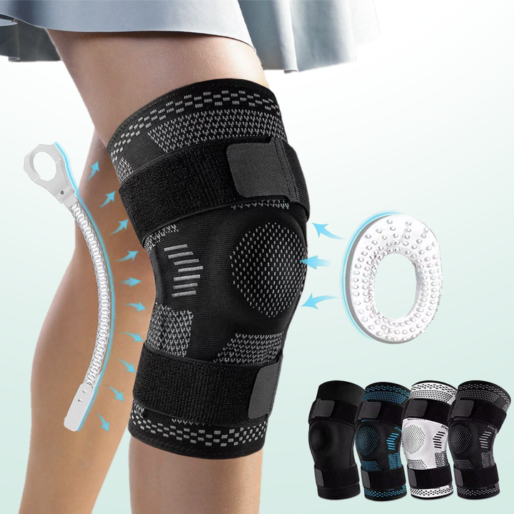 Soporte de rodilla de compresión para estabilidad articular, adecuado para uso diario y deporte.