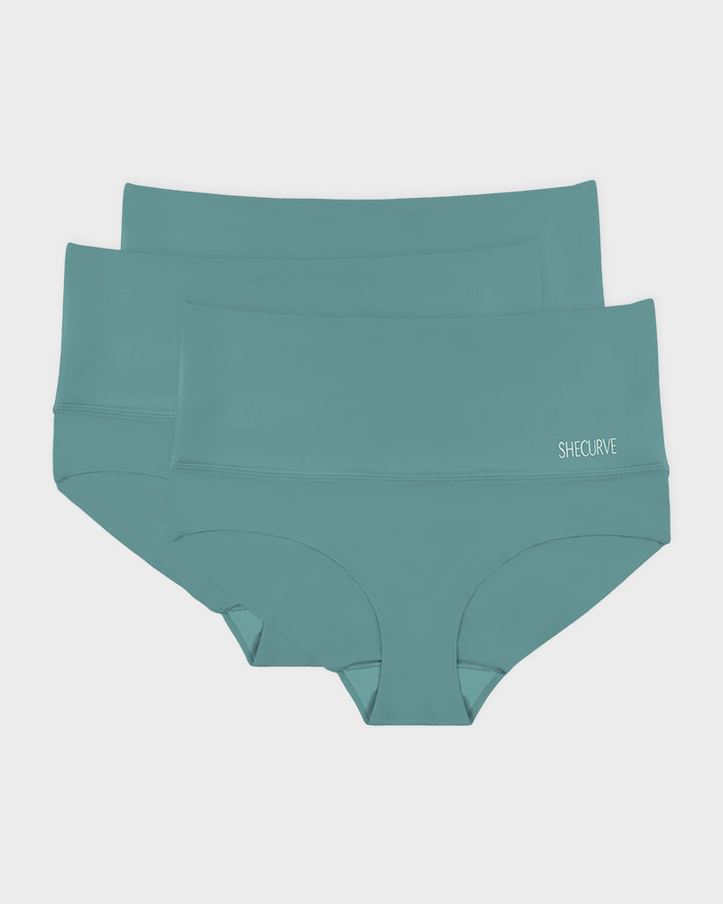 Paquete económico de 3 bragas de tiro alto para mujer con control abdominal, lencería funcional y suave.