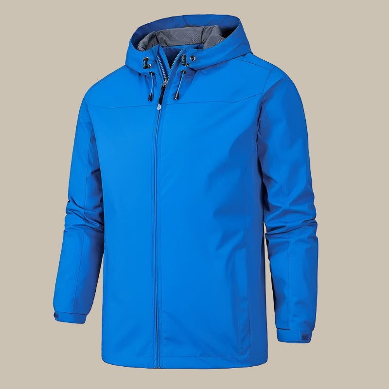 Elegante abrigo de invierno con capucha para hombre, estilo moderno y cálido, ropa de frío.