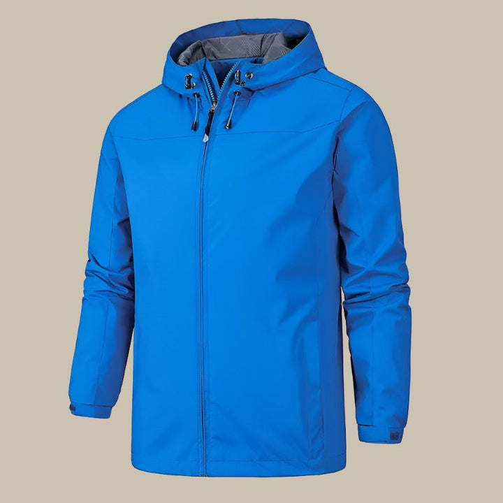 Elegante abrigo de invierno con capucha para hombre, estilo moderno y cálido, ropa de frío.