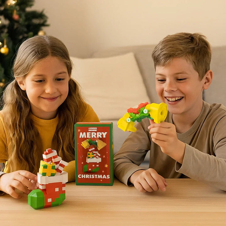 Figuras de Navidad para construir, un puzzle familiar y decoración festiva. El regalo navideño perfecto.
