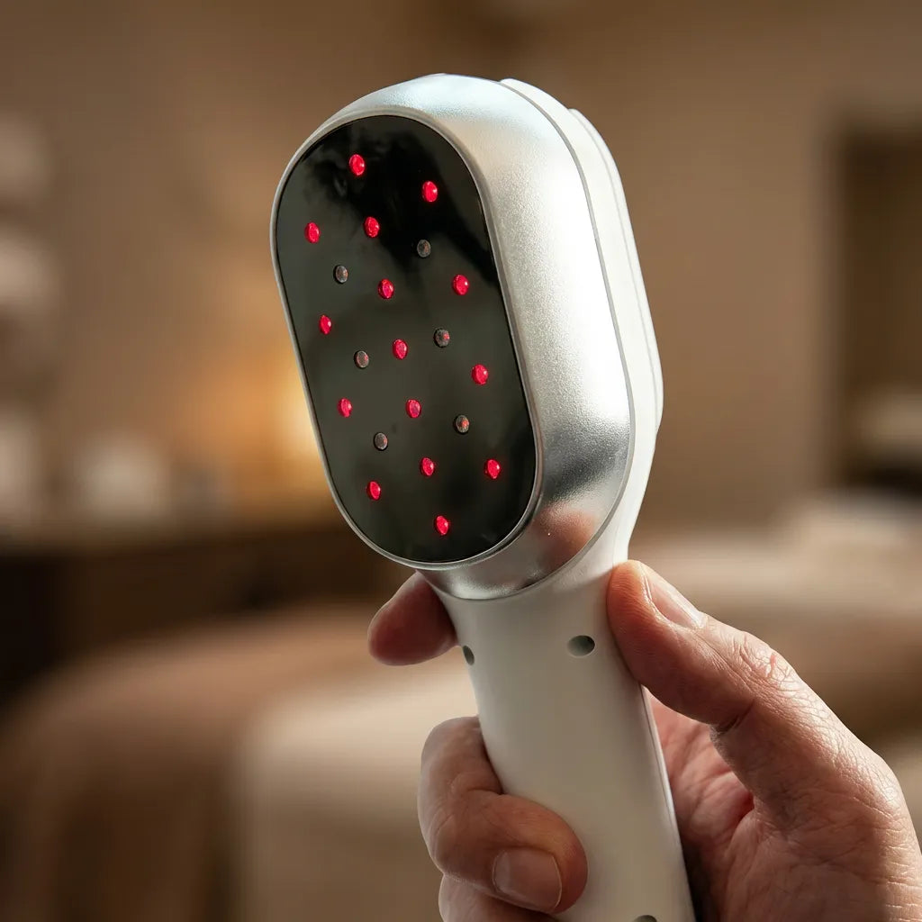 Terapia láser frío dual 650nm (luz roja) y 808nm (infrarrojo) para bienestar, recuperación y salud.