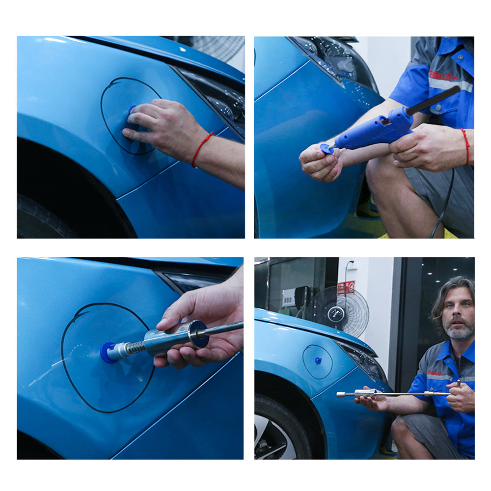 Reparador de abolladuras para coche, kit sin daños, esencial para el mantenimiento del automóvil.