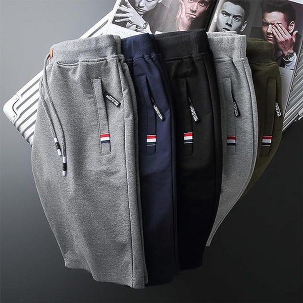Pantalones cortos de algodón suave para hombre, bolsillos con cremallera para viajes ligeros y comodidad.
