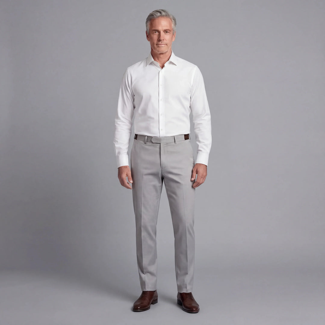 Pantalones de vestir elásticos antiarrugas para hombre, ideal para negocios y estilo profesional.