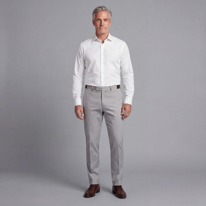 Pantalones de vestir elásticos antiarrugas para hombre, ideal para negocios y estilo profesional.