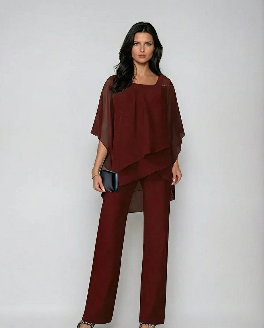 Elegante conjunto fluido de dos piezas para mujer, cómodo y fresco, perfecto para primavera-verano.