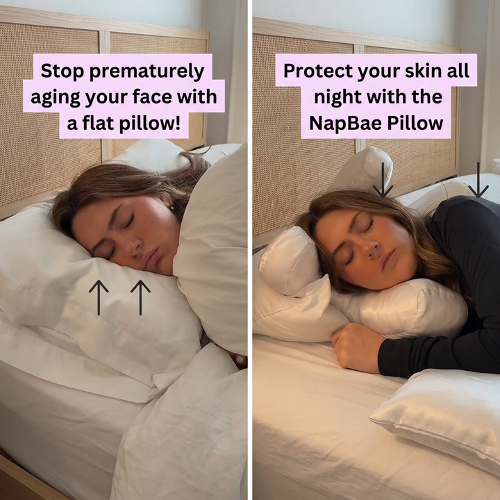 Almohada de satén contorneada que previene el frizz y protege la piel. Confort para un sueño reparador.