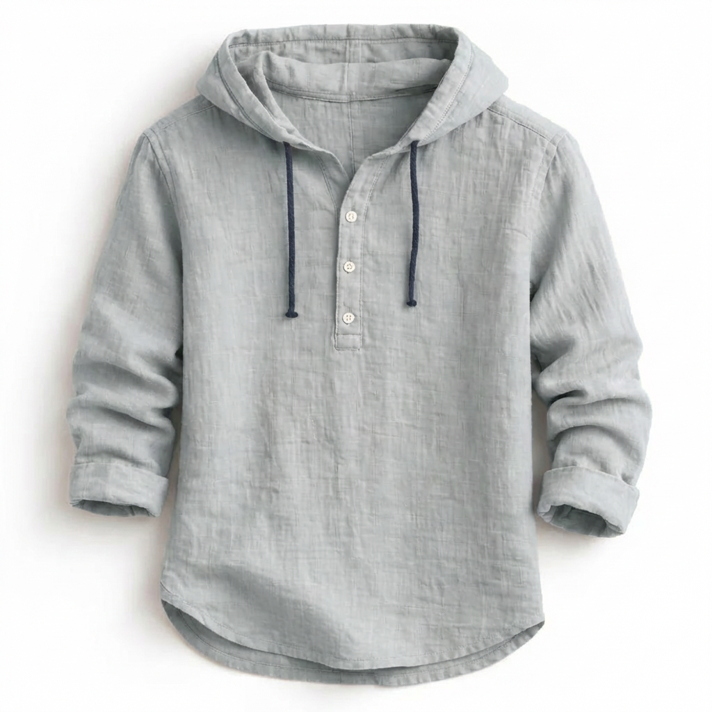 Camisa fresca con capucha para hombre, diseño versátil, perfecta para la moda masculina actual.