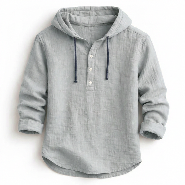 Camisa fresca con capucha para hombre, diseño versátil, perfecta para la moda masculina actual.