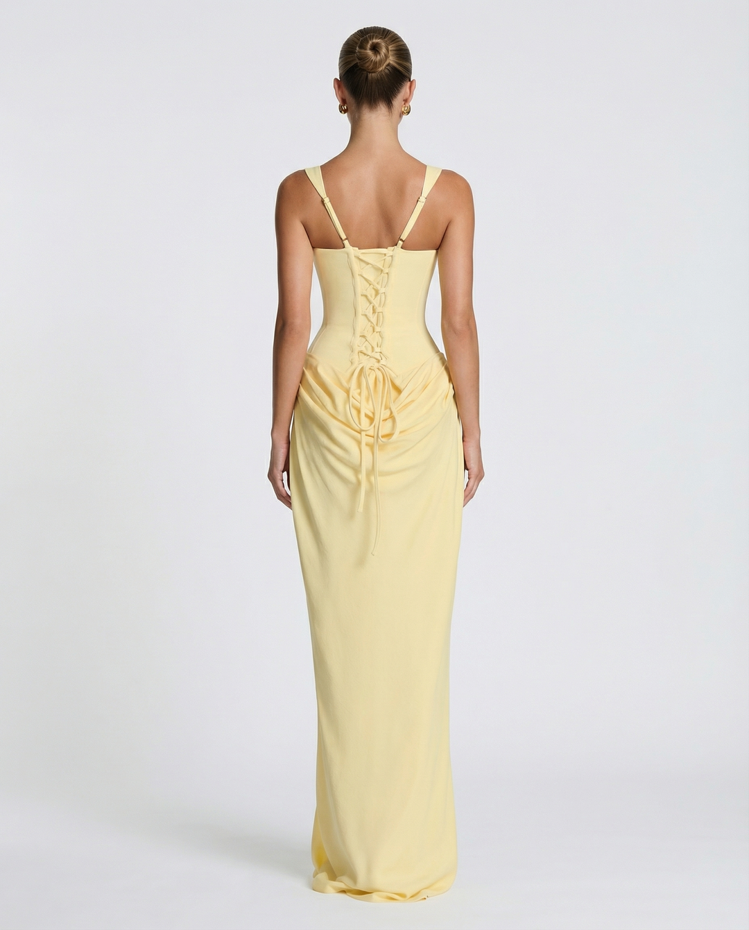 Vestido de noche femenino, maxi con corsé, efecto reloj de arena para gala.