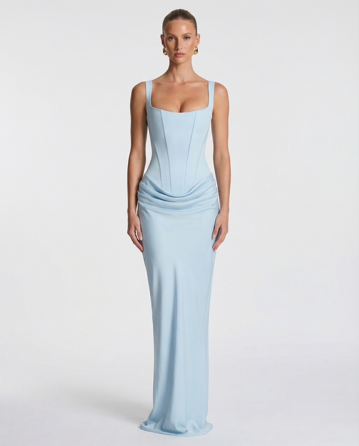 Vestido de fiesta elegante para mujer, maxi y con corsé para silueta perfecta.