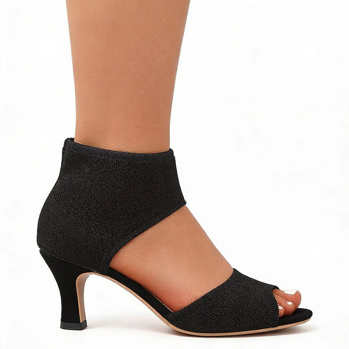 Moda femenina: tacones ortopédicos elegantes, ideales para primavera, verano y fiesta.