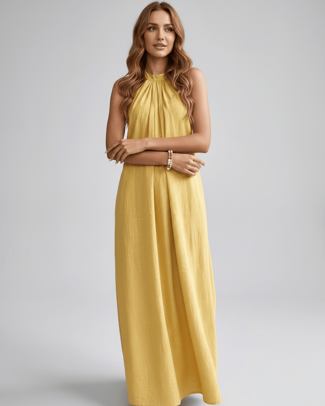Vestido de mujer halter, estilo bohemio y fresco, perfecto para vacaciones.