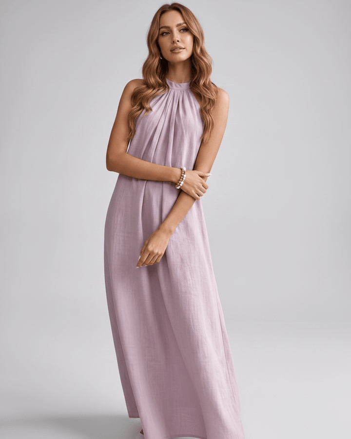 Elegante vestido halter para mujer, moda casual para cualquier escapada.