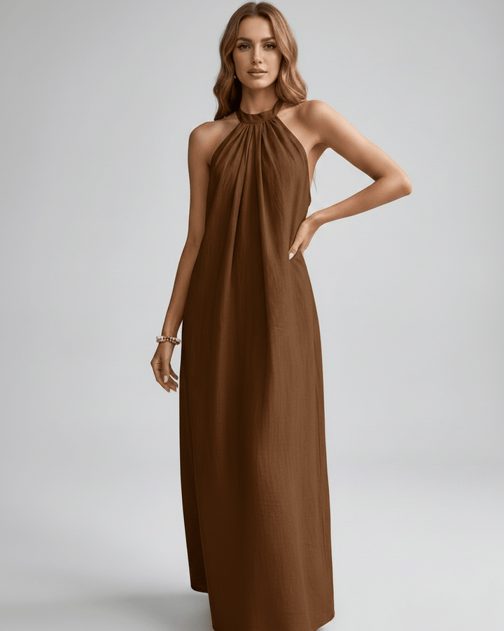 Vestido de verano halter, estilo bohemio para mujer. Confort en tus vacaciones.