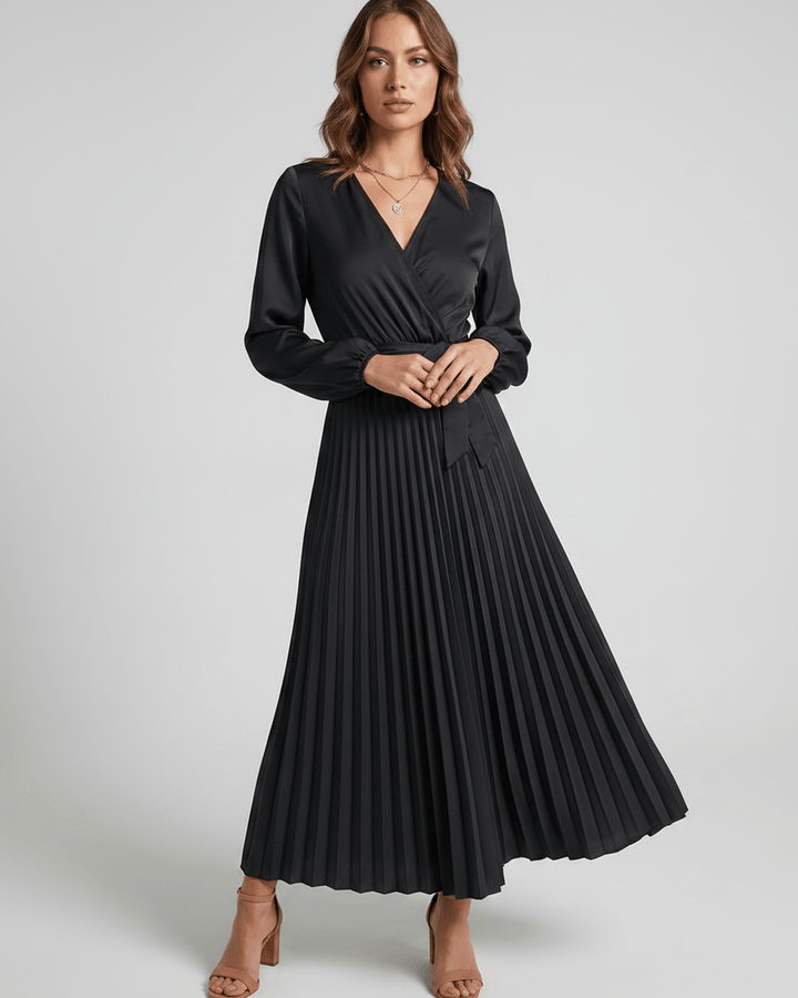 Vestido Elara elegante, maxi y escote V, para brillar en cualquier ocasión.