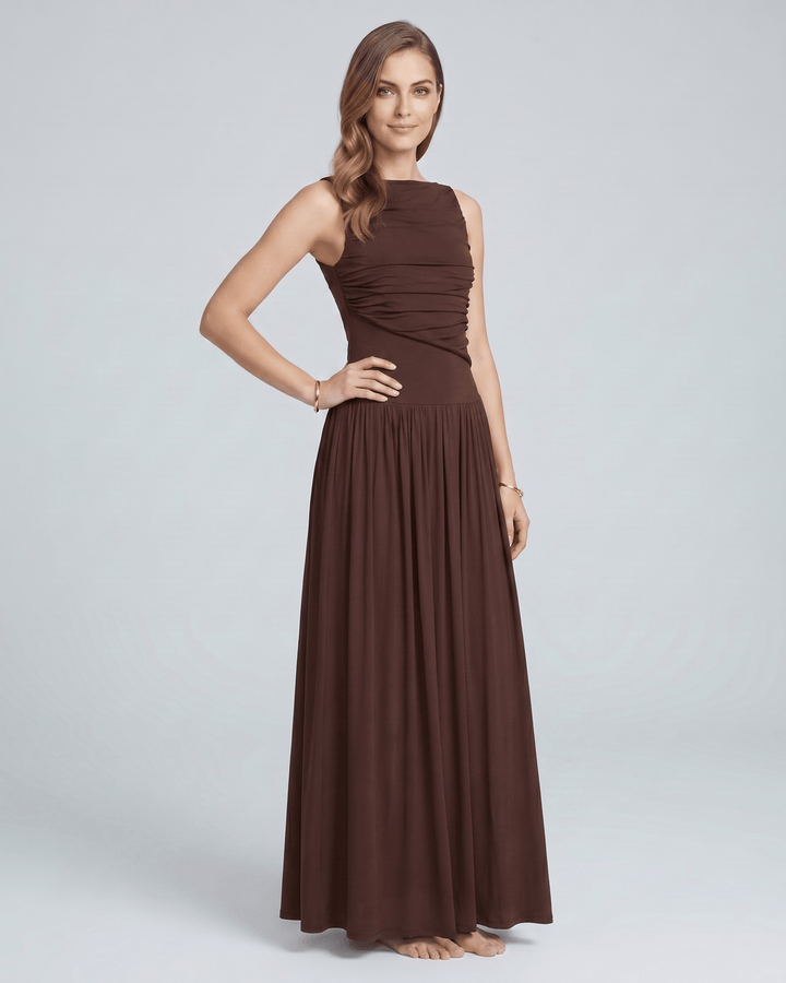 Vestido maxi de verano Aurea para mujer. Versátil para cualquier ocasión, sin mangas.