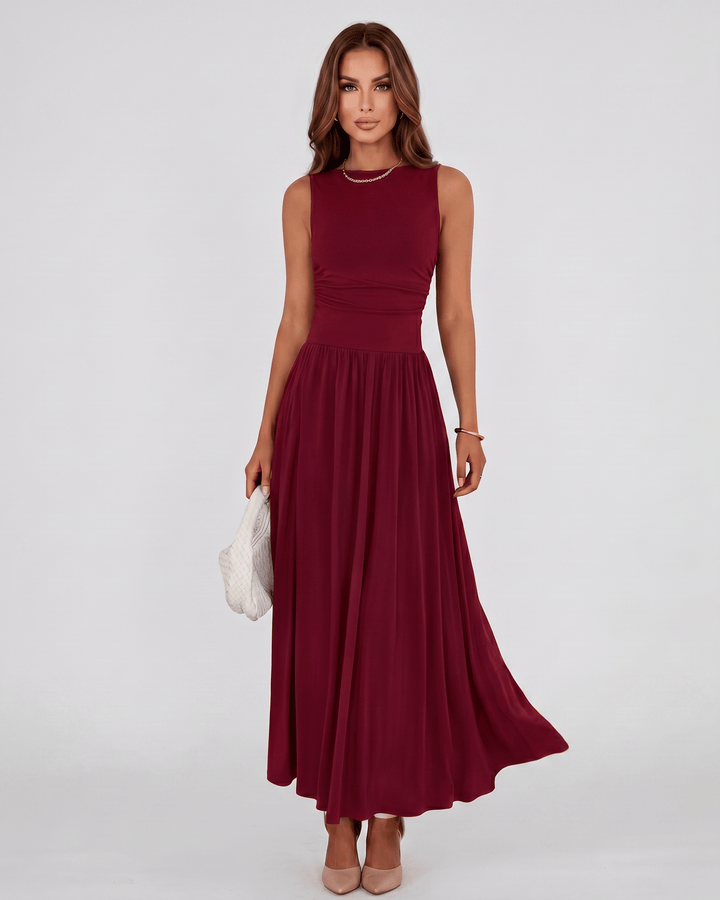 Vestido maxi Aurelia sin mangas para mujer, elegante y cómodo, ideal para verano y ocasiones especiales.