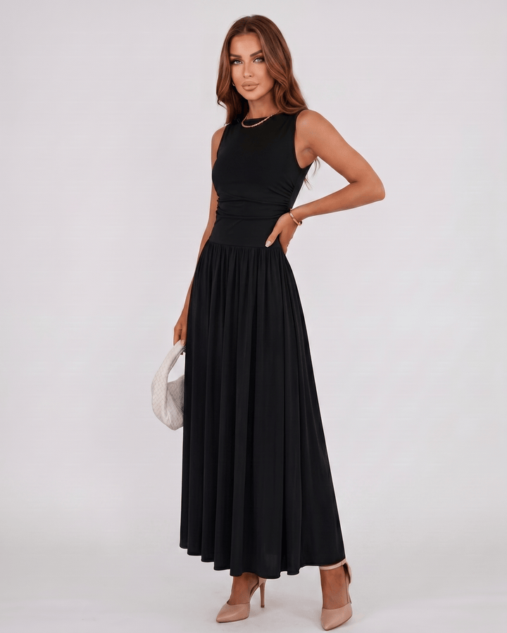 Vestido largo de mujer Aurelia, estilo sin mangas, opción perfecta para ocasiones especiales.