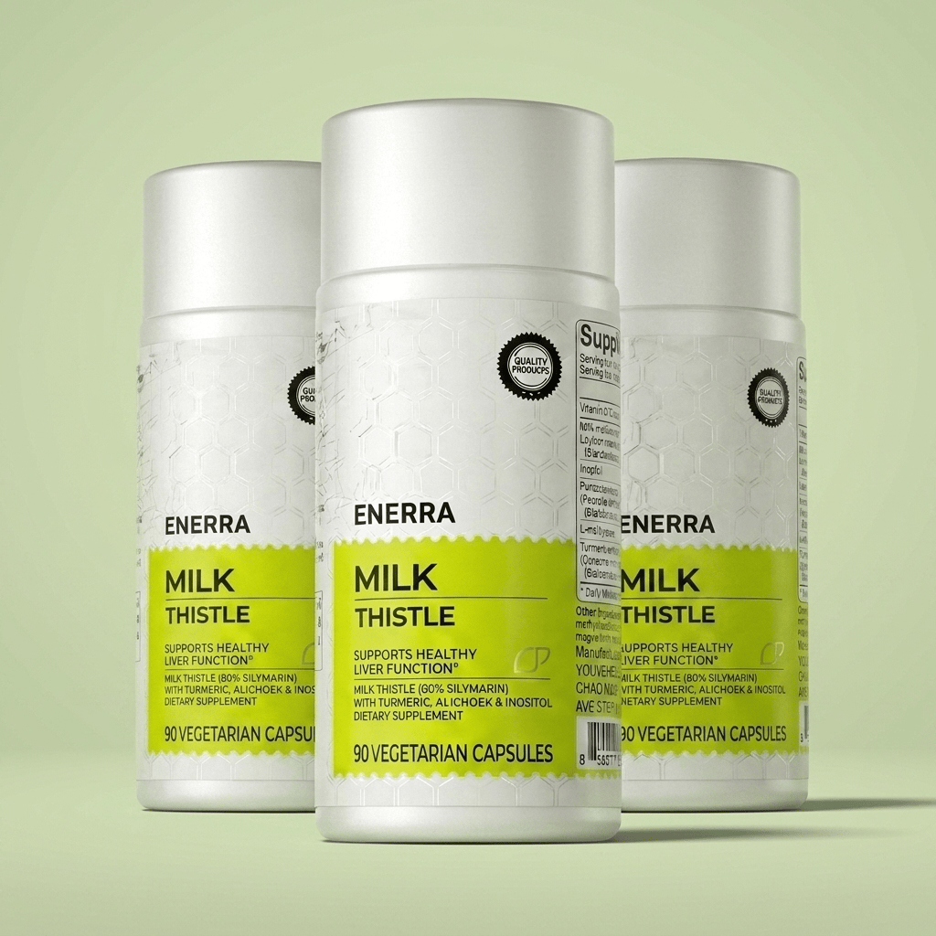 Suplemento natural de Cardo Mariano, Cúrcuma y Vitamina C. Bienestar, salud hepática e inmunidad.