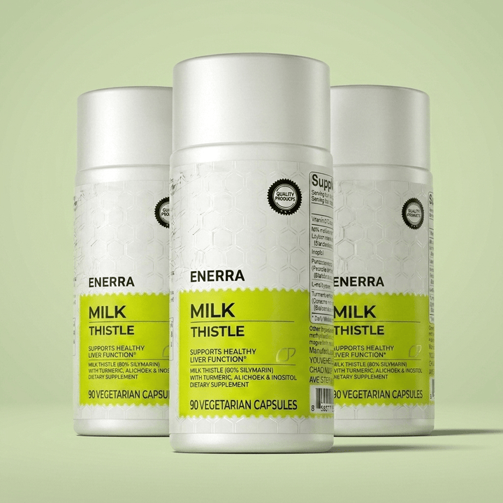 Suplemento natural de Cardo Mariano, Cúrcuma y Vitamina C. Bienestar, salud hepática e inmunidad.