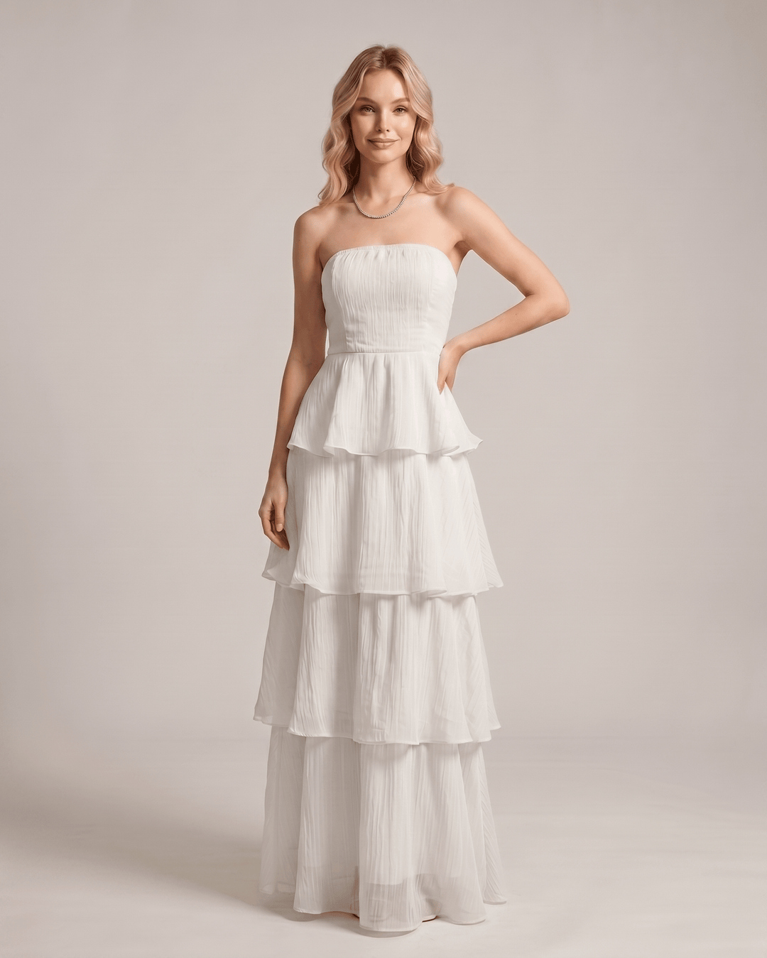 Vestido largo sin tirantes, diseño fluido, para mujer, ideal en cócteles.