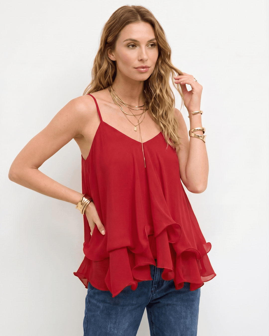 Top fluido de mujer, sin mangas, para comodidad y estilo en el verano.