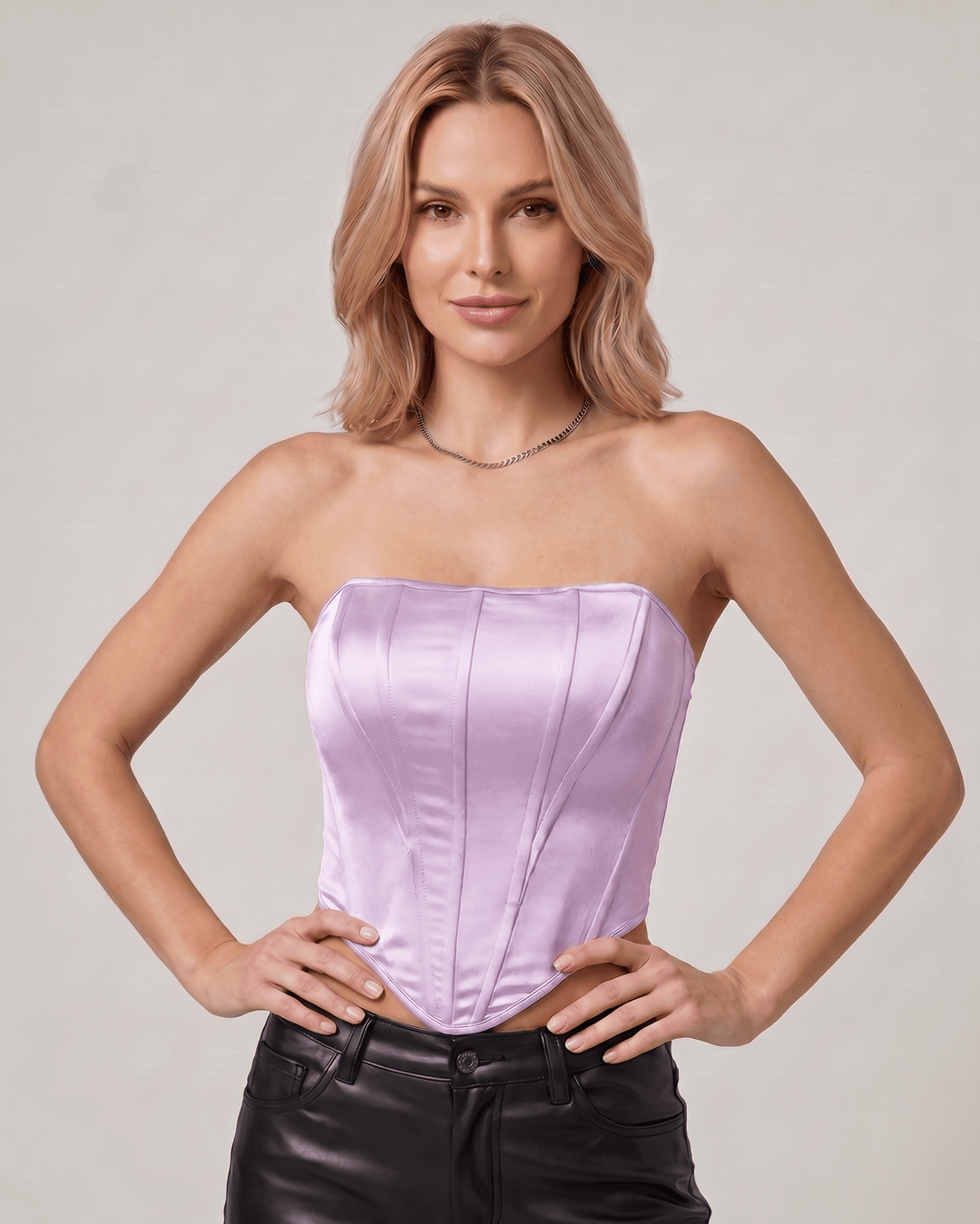 Top corset de veloura, estilo sofisticado, sin mangas, para mujer, ideal para combinar.