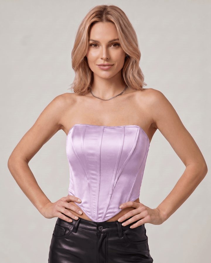 Top corset de veloura, estilo sofisticado, sin mangas, para mujer, ideal para combinar.